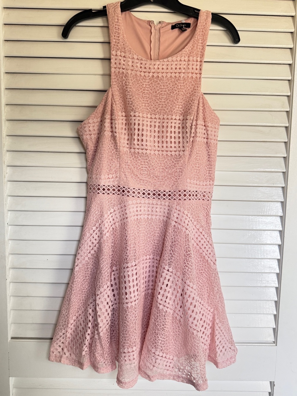 City Studio Blush Pink Lace A-Line Mini Dress